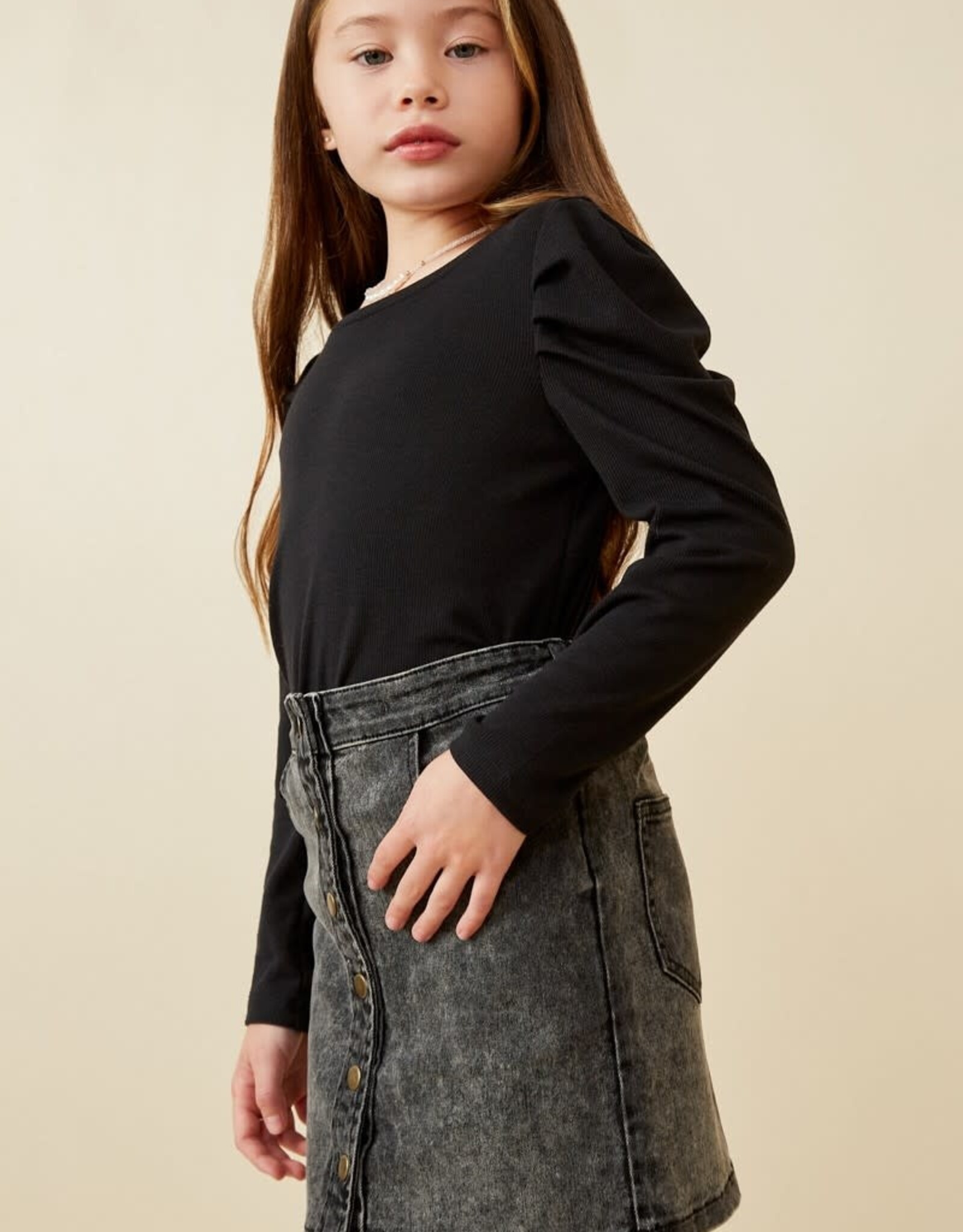 Kristin Puff Sleeve Top in Black