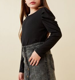Kristin Puff Sleeve Top in Black