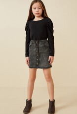 Kristin Puff Sleeve Top in Black