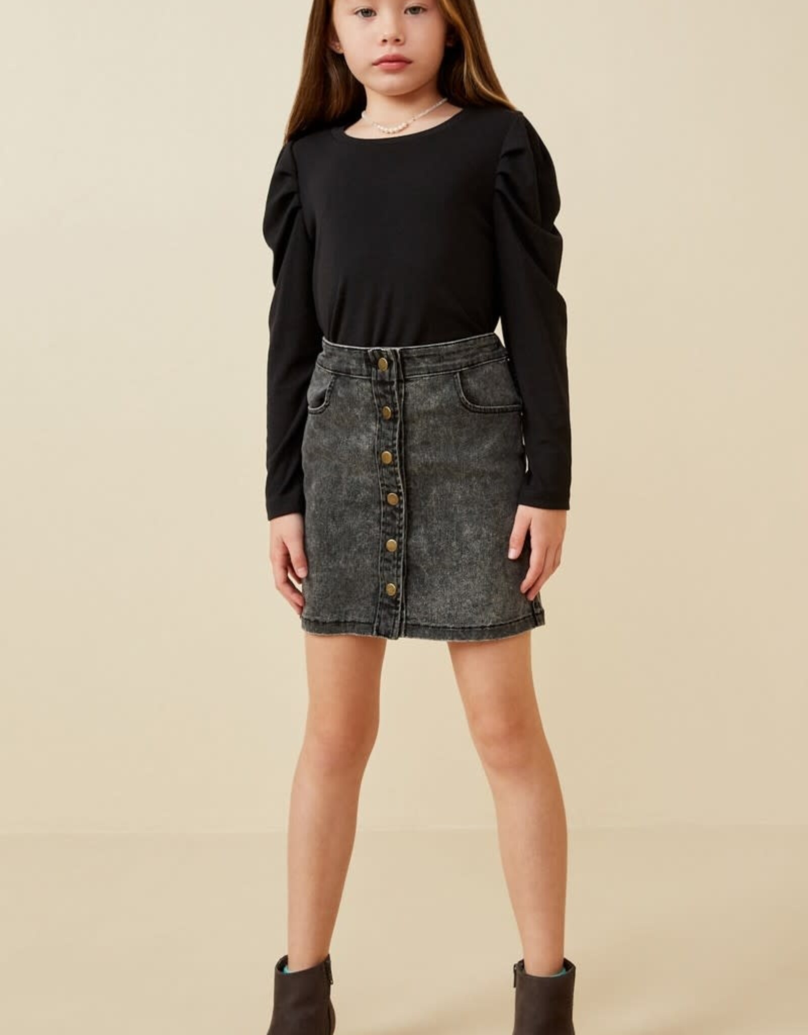Kristin Puff Sleeve Top in Black