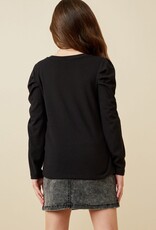 Kristin Puff Sleeve Top in Black