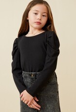 Kristin Puff Sleeve Top in Black