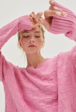 HYFVE Laura Checker Sweater in Pink