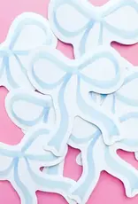 Rock Paper Scissors Watercolor Blue Bow Sticker