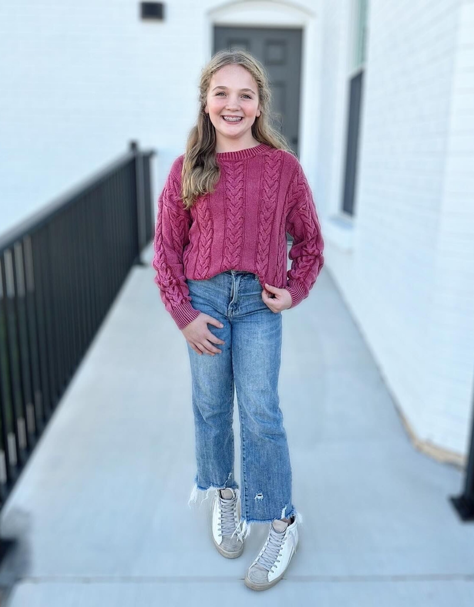 Hayden Layla Sweater in Burgundy