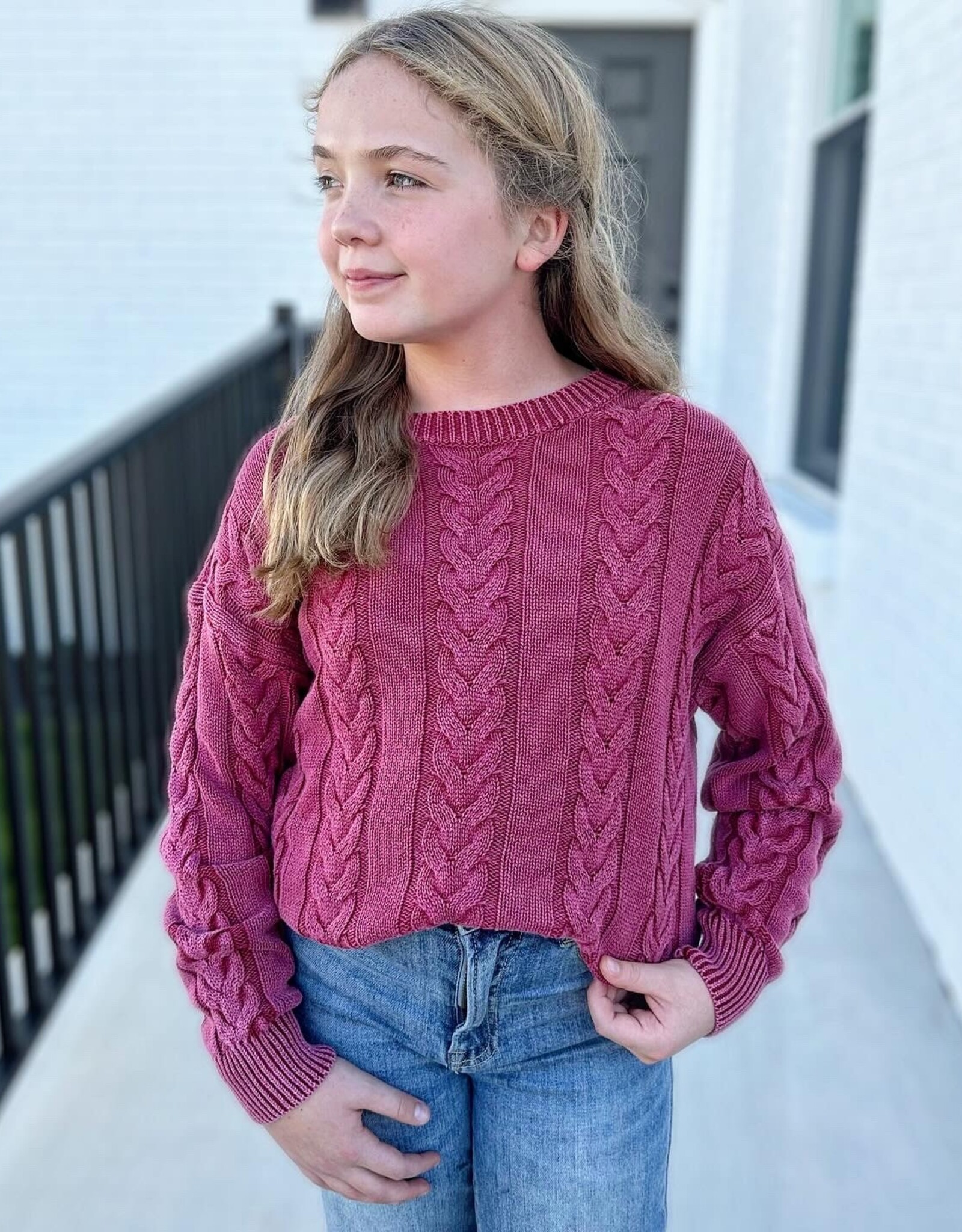 Hayden Layla Sweater in Burgundy