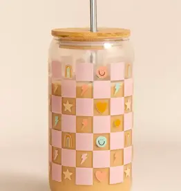 Callie Danielle Checkerboard Icons Glass Can