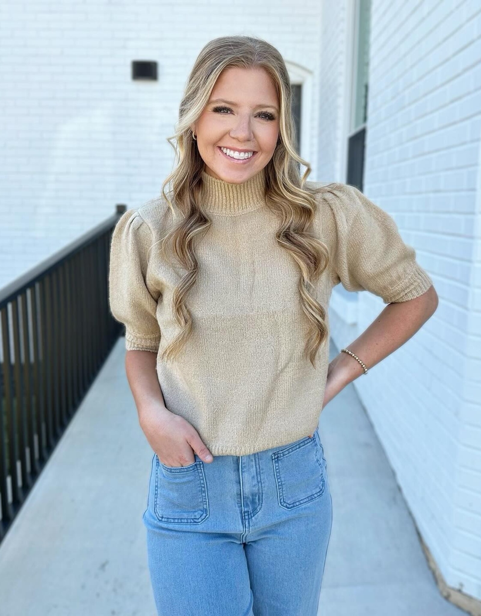 HYFVE Peyton Sweater Top in Taupe