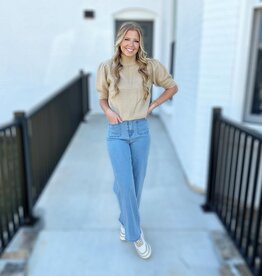 HYFVE Peyton Sweater Top in Taupe