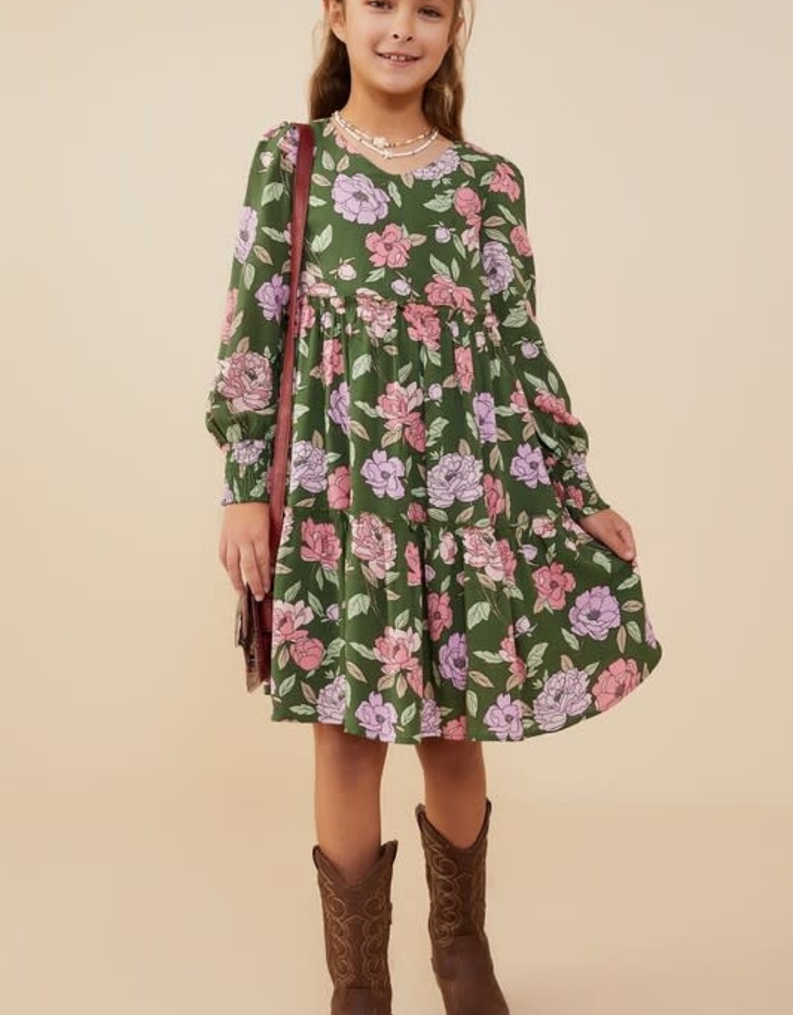 Hayden Haley Dress in Green Floral