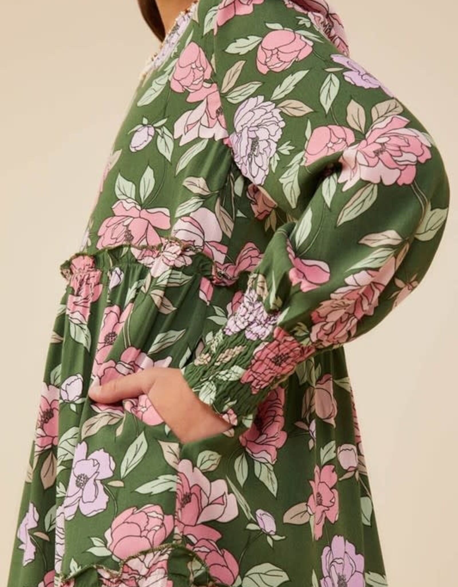 Hayden Haley Dress in Green Floral