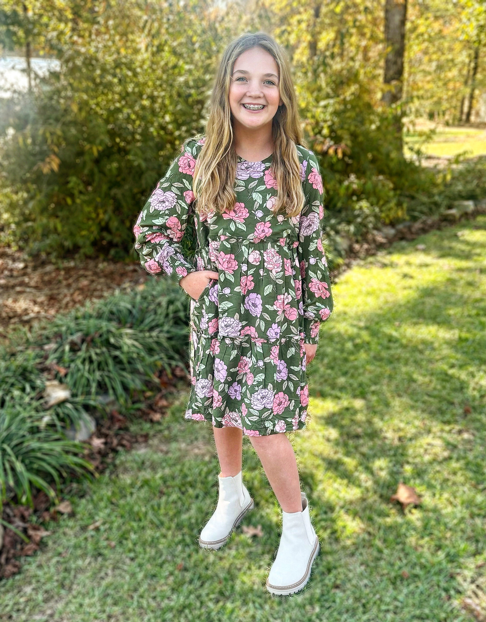 Hayden Haley Dress in Green Floral
