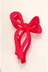 Bow Matte Claw Clip in Red