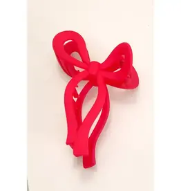 Bow Matte Claw Clip in Red