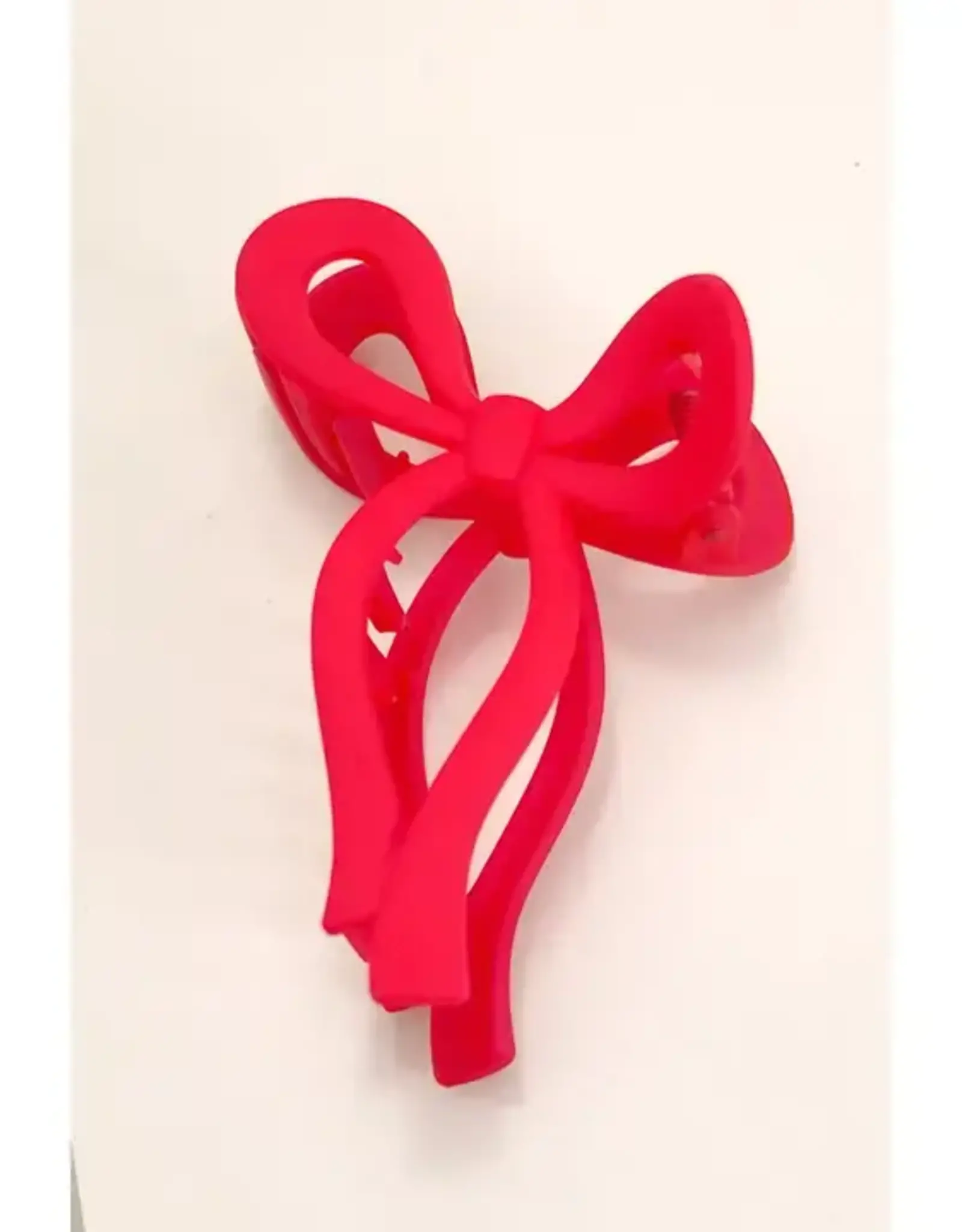Bow Matte Claw Clip in Red
