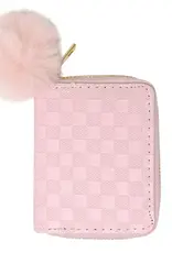 Zomi Gems Checker Canvas Wallet Light Pink