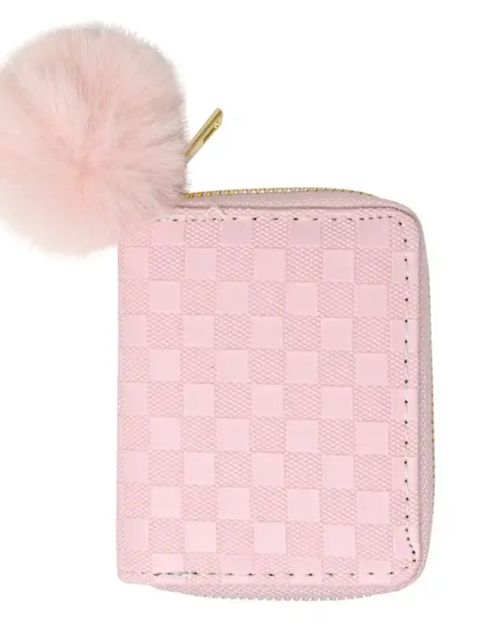 Zomi Gems Checker Canvas Wallet Light Pink