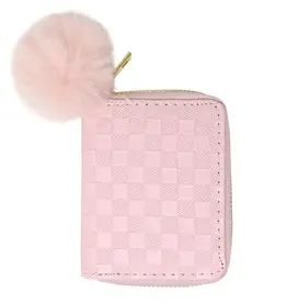 Zomi Gems Checker Canvas Wallet Light Pink