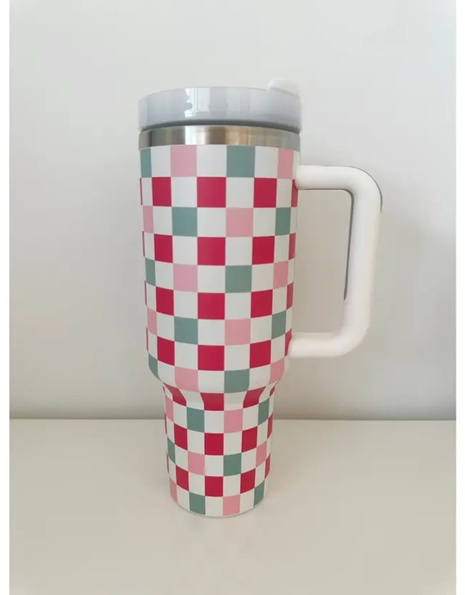 40 oz. Christmas Retro Check Tumbler