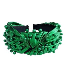 Metallic Knot Headband in Green