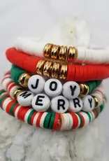 Joy/Merry Christmas Bracelet Set of 5