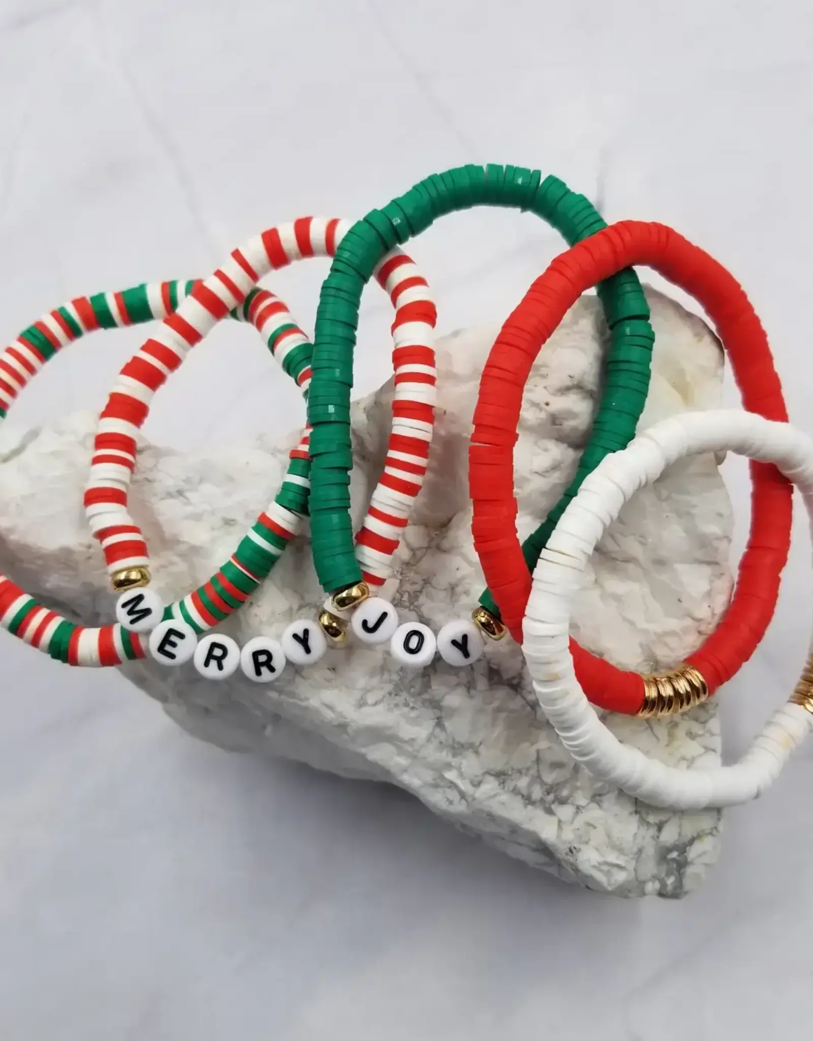 Joy/Merry Christmas Bracelet Set of 5