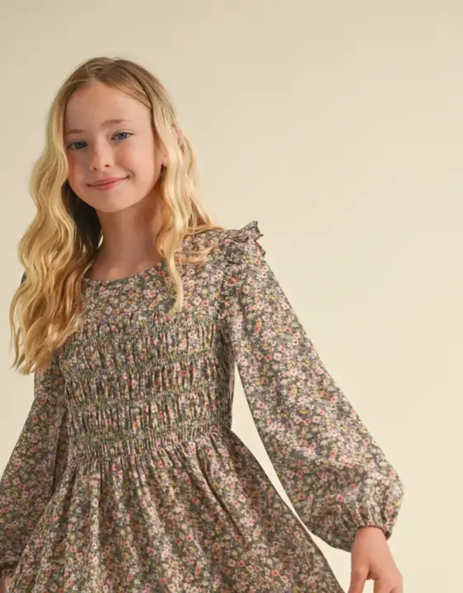 Marlee Dress in Tan Floral