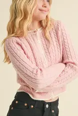 Aubrey Button Cardigan in Pink