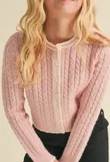 Aubrey Button Cardigan in Pink