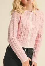 Aubrey Button Cardigan in Pink