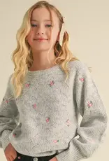 Aubrey Sweater in Grey Floral