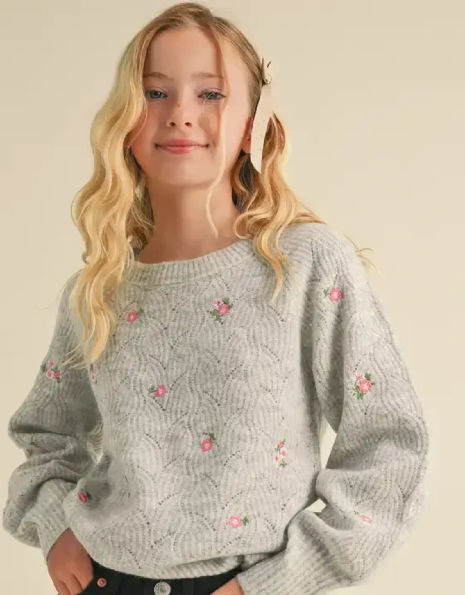 Aubrey Sweater in Grey Floral