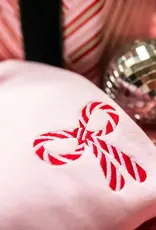 Candy Cane Christmas Embroidery Sweatshirt in White