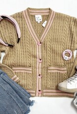 Aubrey Button Cardigan in Brown