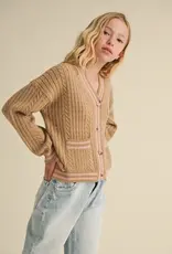 Aubrey Button Cardigan in Brown