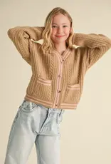 Aubrey Button Cardigan in Brown