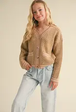 Aubrey Button Cardigan in Brown