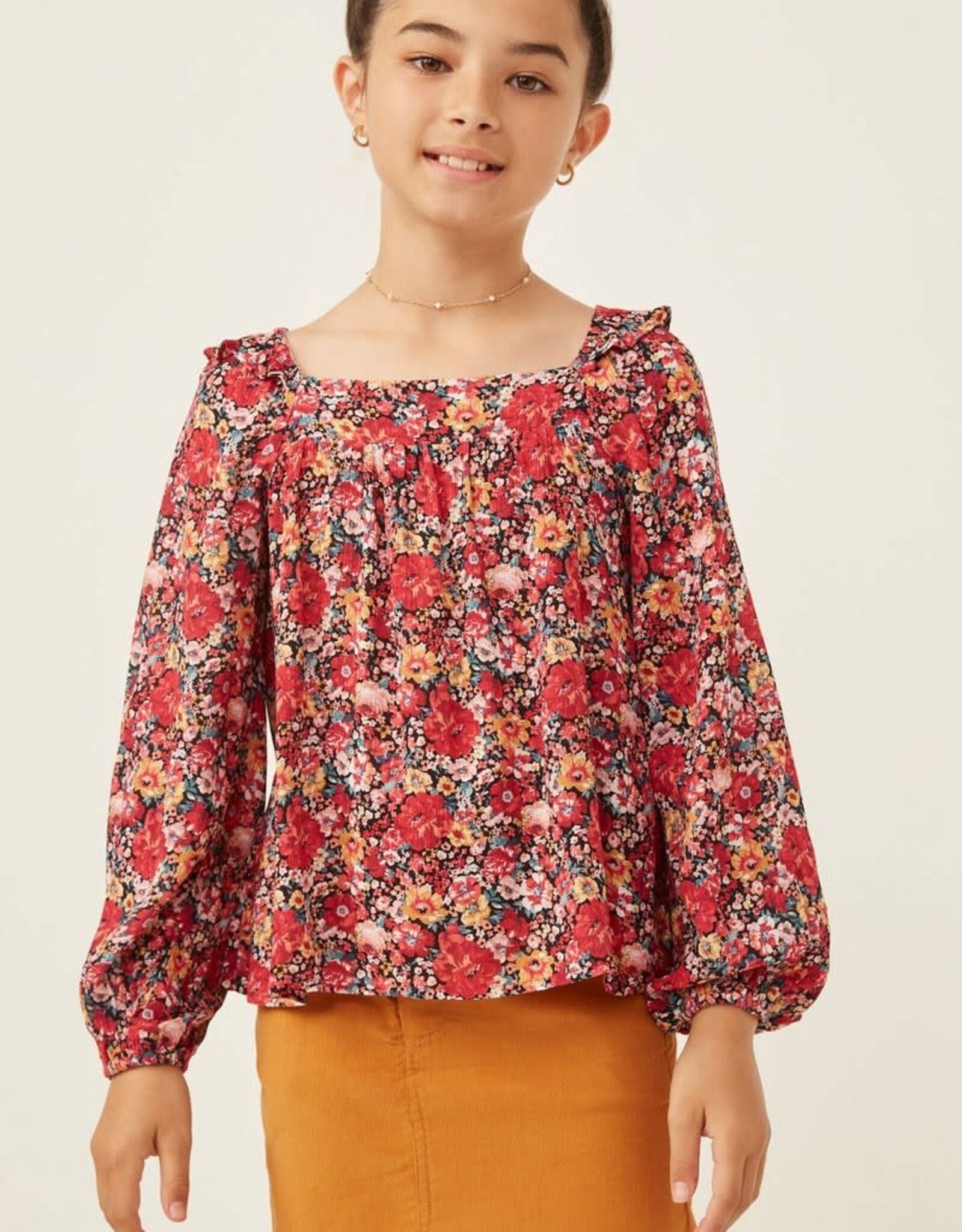 Hayden Camden Top in Black Floral
