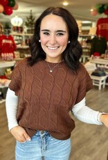 HYFVE Charlotte Cable Knit Sweater in Brown