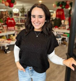 HYFVE Charlotte Cable Knit Sweater in Black