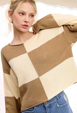 Elliott Sweater in Tan Check
