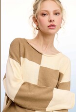 Elliott Sweater in Tan Check