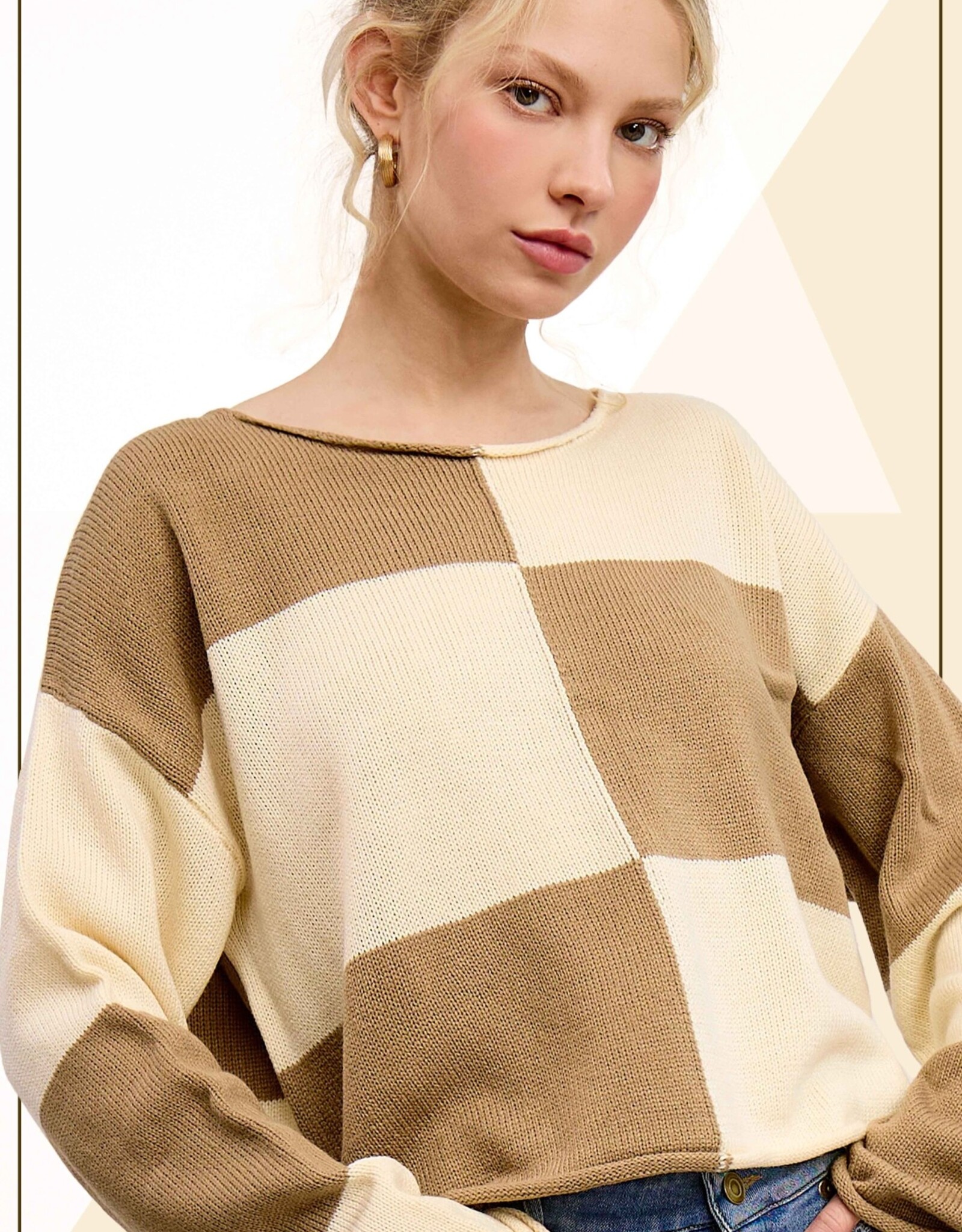 Elliott Sweater in Tan Check