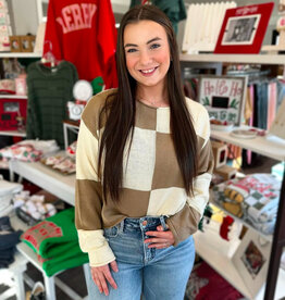 Elliott Sweater in Tan Check