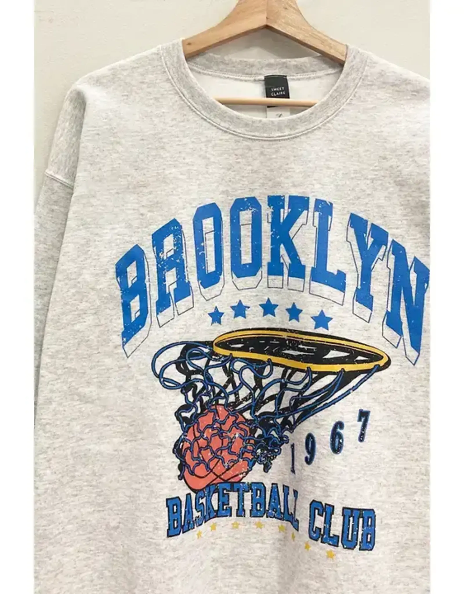 Brooklyn Basketball Sweatshirt in Grey