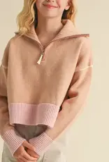 Sailor Half Zip Collar Sweater