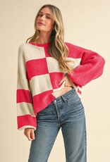 Heather Sweater in Red Check