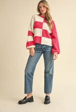 Heather Sweater in Red Check
