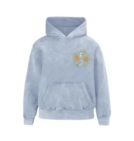 Be Kind Hoodie in Acid Wash Blue