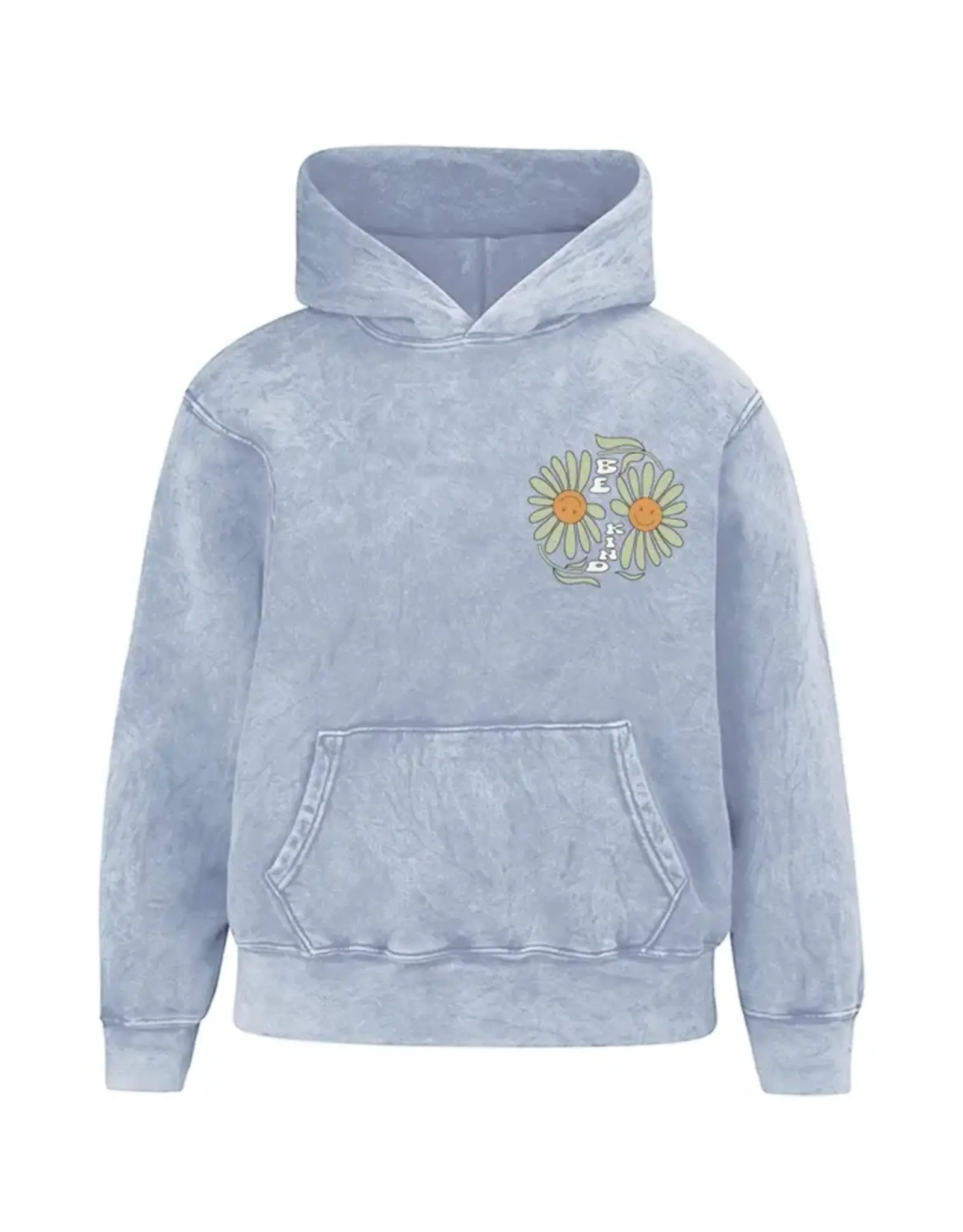 Be Kind Hoodie in Acid Wash Blue